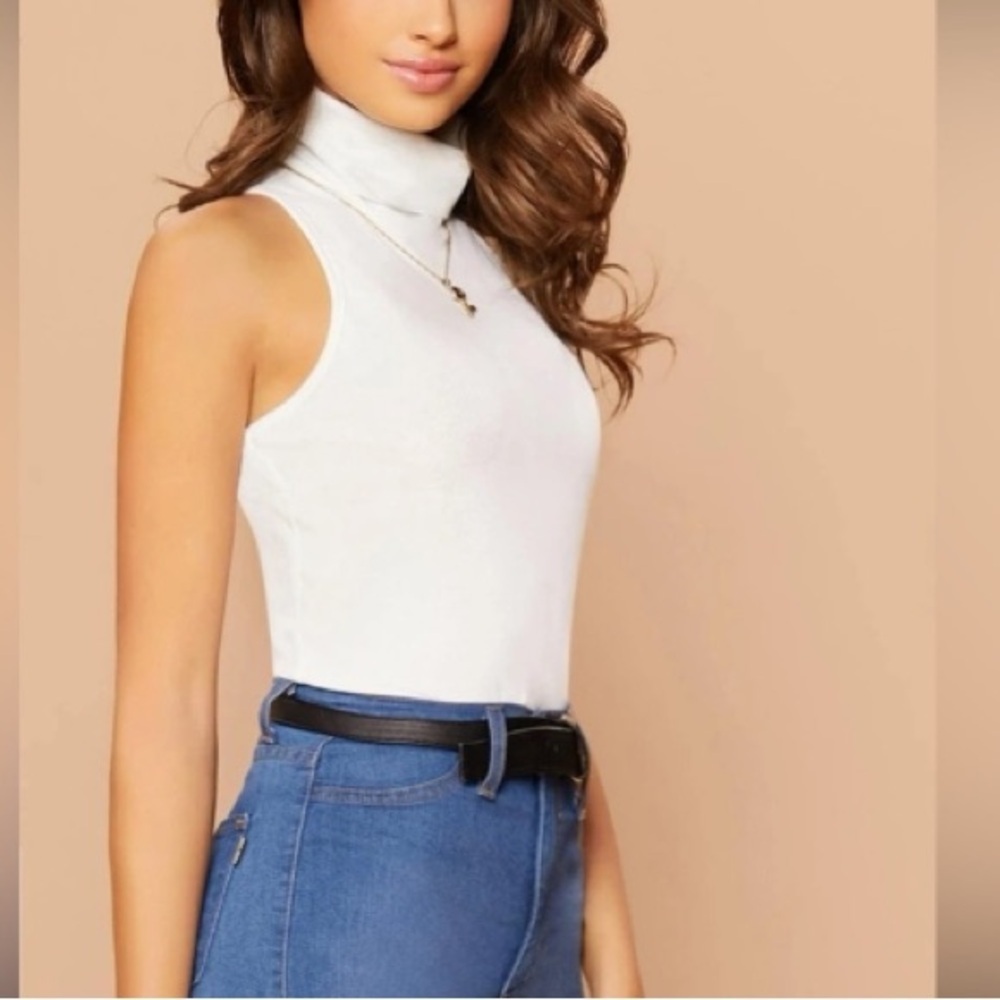 SHEIN Essnce High Neck Rib-knit Tank Top size L